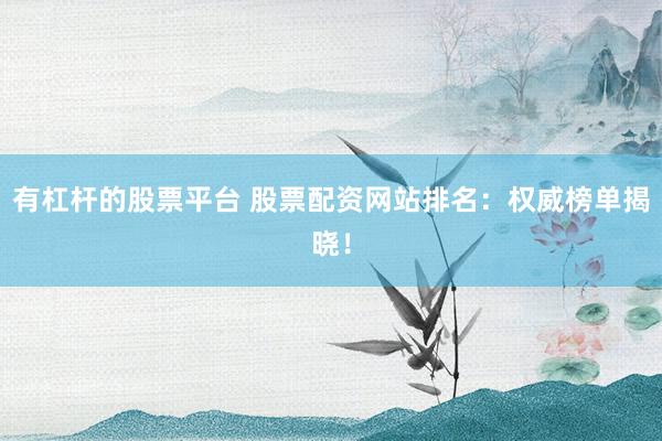 有杠杆的股票平台 股票配资网站排名：权威榜单揭晓！