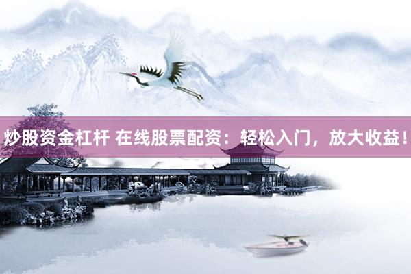 炒股资金杠杆 在线股票配资：轻松入门，放大收益！