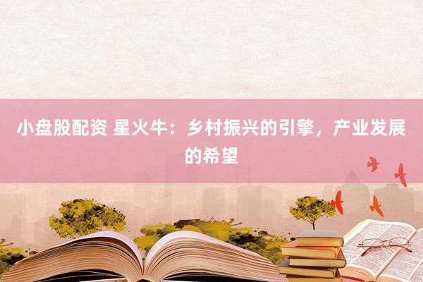 小盘股配资 星火牛：乡村振兴的引擎，产业发展的希望